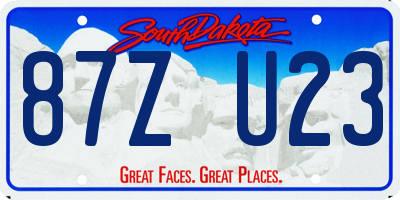 SD license plate 87ZU23