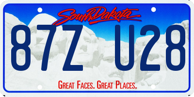 SD license plate 87ZU28