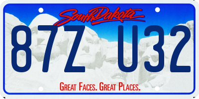 SD license plate 87ZU32