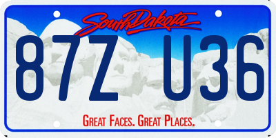 SD license plate 87ZU36