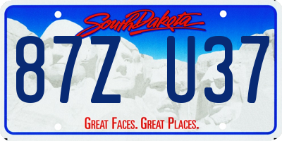 SD license plate 87ZU37