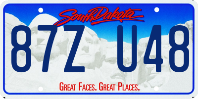 SD license plate 87ZU48