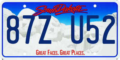 SD license plate 87ZU52