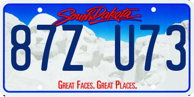 SD license plate 87ZU73