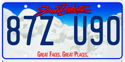 SD license plate 87ZU90