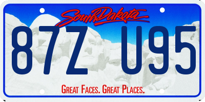 SD license plate 87ZU95