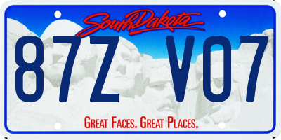 SD license plate 87ZV07