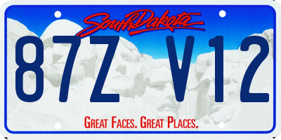 SD license plate 87ZV12