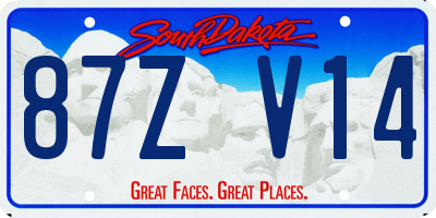 SD license plate 87ZV14