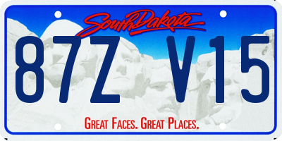 SD license plate 87ZV15