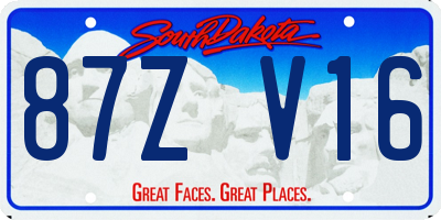 SD license plate 87ZV16