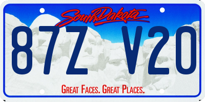 SD license plate 87ZV20