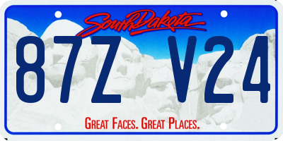 SD license plate 87ZV24