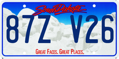 SD license plate 87ZV26