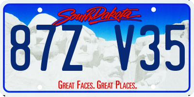 SD license plate 87ZV35