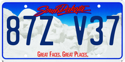 SD license plate 87ZV37