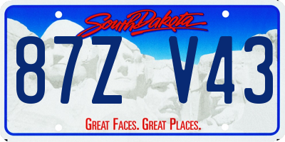 SD license plate 87ZV43