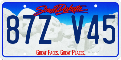 SD license plate 87ZV45