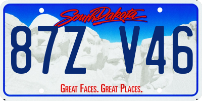 SD license plate 87ZV46