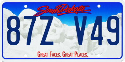SD license plate 87ZV49
