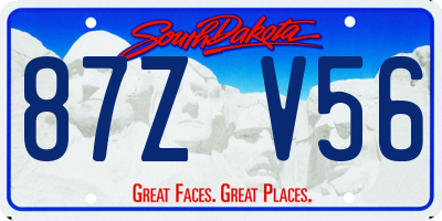 SD license plate 87ZV56