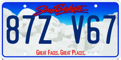 SD license plate 87ZV67