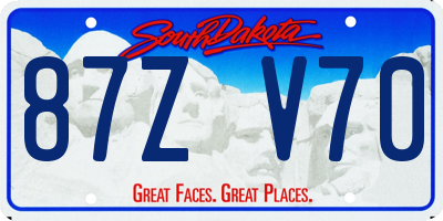 SD license plate 87ZV70