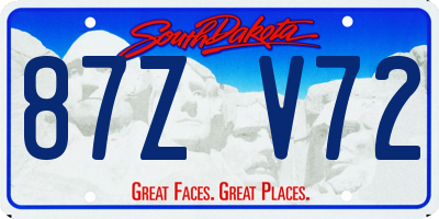 SD license plate 87ZV72