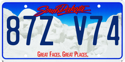 SD license plate 87ZV74
