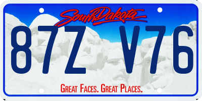 SD license plate 87ZV76
