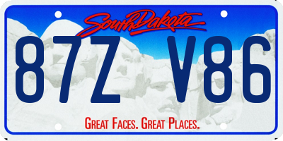 SD license plate 87ZV86
