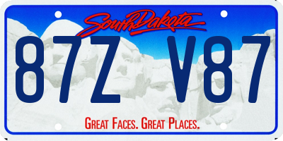 SD license plate 87ZV87