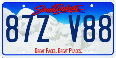 SD license plate 87ZV88