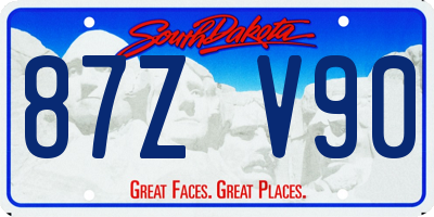 SD license plate 87ZV90