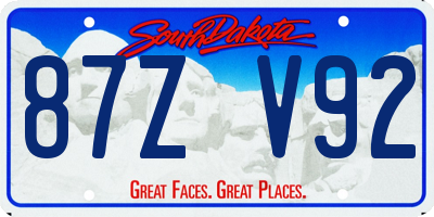 SD license plate 87ZV92