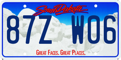 SD license plate 87ZW06