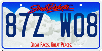 SD license plate 87ZW08