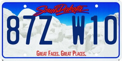 SD license plate 87ZW10