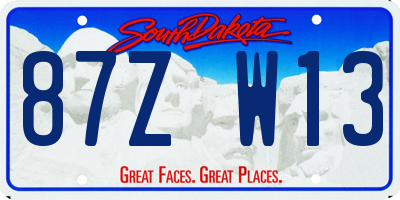SD license plate 87ZW13