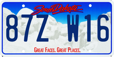 SD license plate 87ZW16