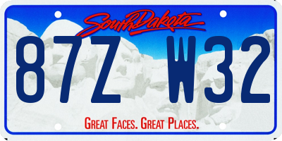 SD license plate 87ZW32