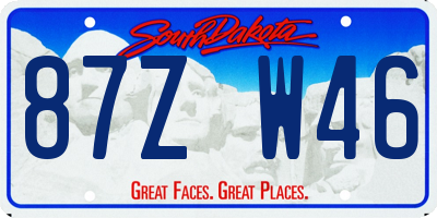 SD license plate 87ZW46