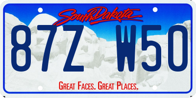 SD license plate 87ZW50