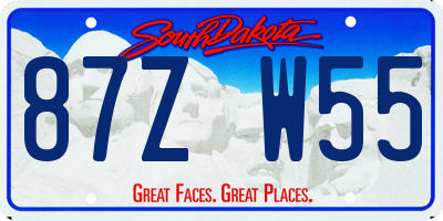 SD license plate 87ZW55