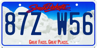 SD license plate 87ZW56