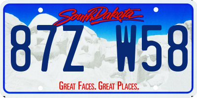 SD license plate 87ZW58