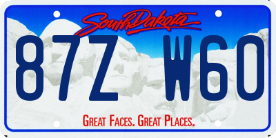 SD license plate 87ZW60