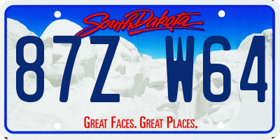 SD license plate 87ZW64