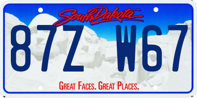 SD license plate 87ZW67