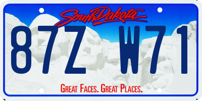SD license plate 87ZW71